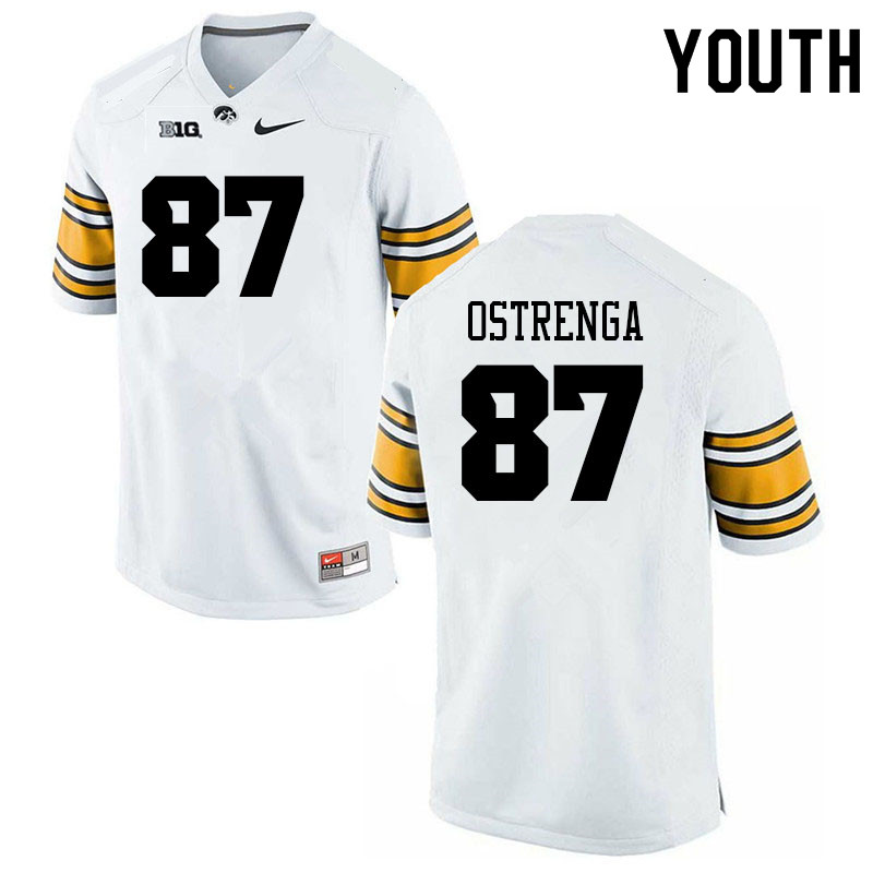 Youth #87 Addison Ostrenga Iowa Hawkeyes College Football Alternate Jerseys Sale-White